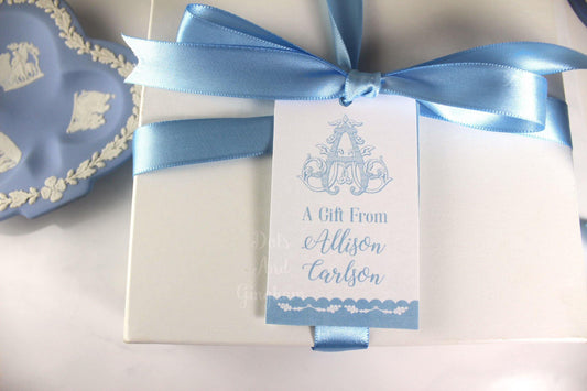 Scallop Floral Monogram Gift Tag