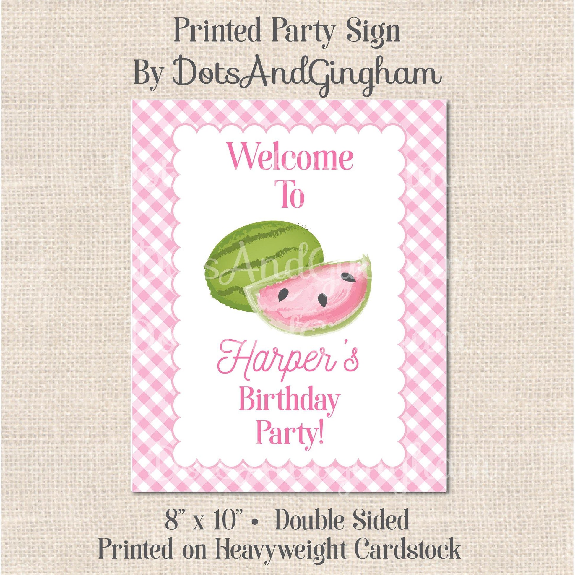 Watermelon Party Sign - DotsAndGingham