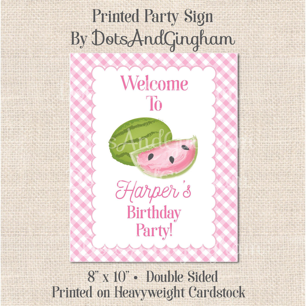 Watermelon Party Sign, Watermelon Welcome Sign
