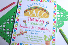 Load image into Gallery viewer, Taco TWOsday Birthday Invitation - DotsAndGingham
