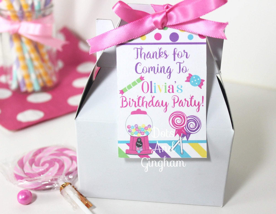 Candy Favor Tags, Candy Sweet Shop Favor Tags - DotsAndGingham