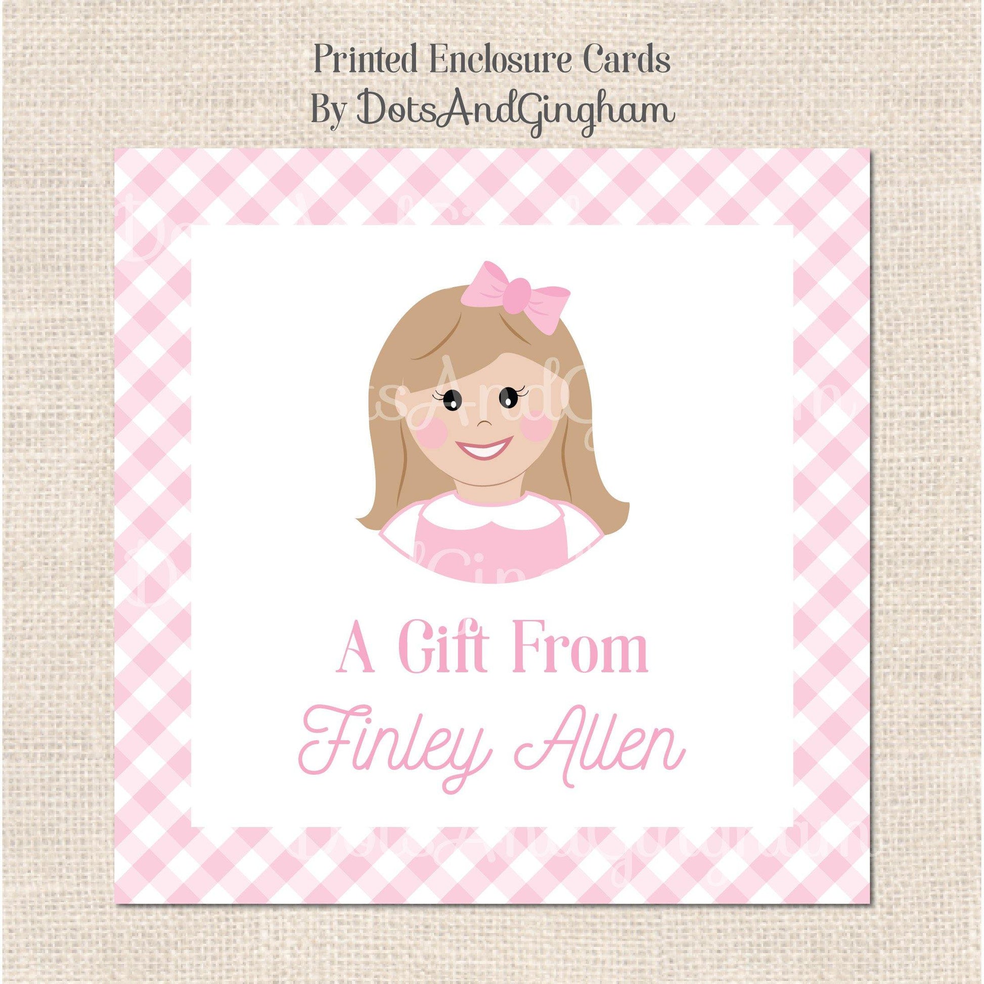 Heirloom Boy/Girl Childrens Face Gift Tag or Stickers - DotsAndGingham