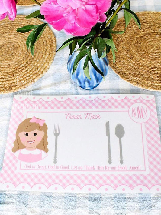 Personalized Portrait Placemat - DotsAndGingham