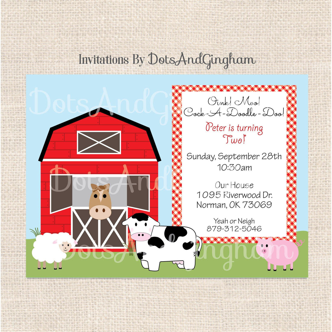 Farm Barn Invitation - DotsAndGingham
