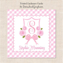 Load image into Gallery viewer, Floral Bow Initial Crest Gift Tags or Stickers - DotsAndGingham

