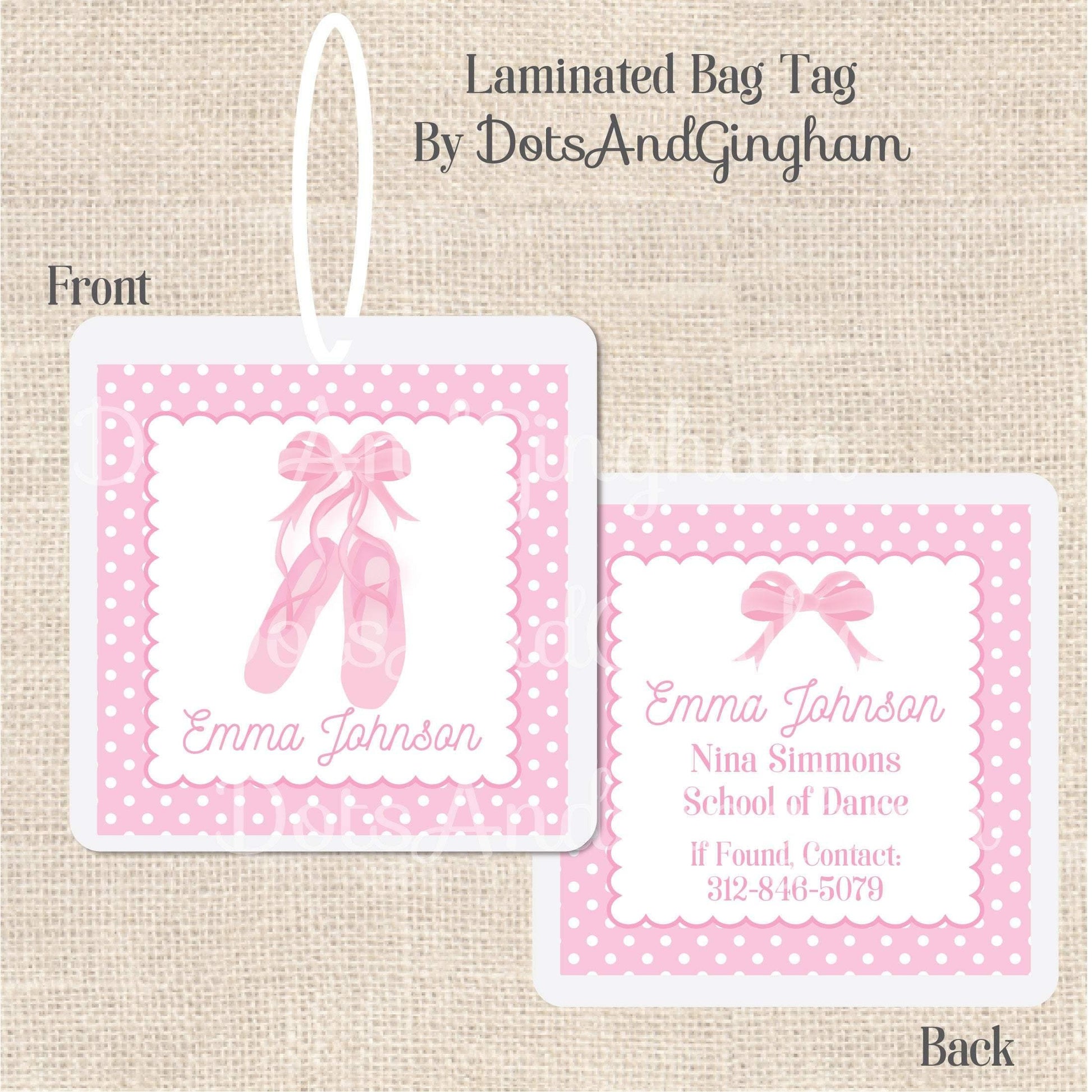 Ballet Dance Bag Tag - DotsAndGingham