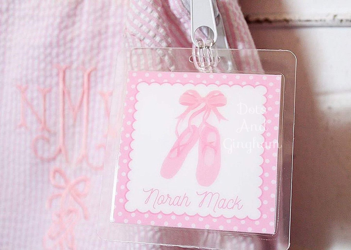 Ballet Dance Bag Tag - DotsAndGingham