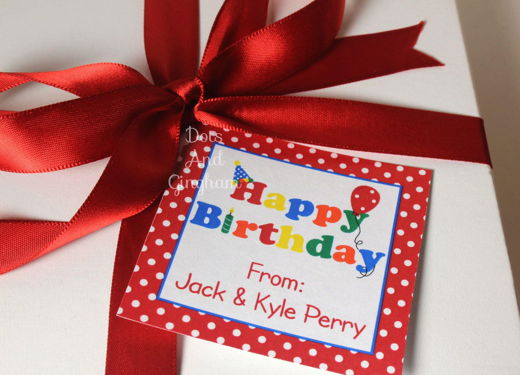 Happy Birthday Gift Tags or Stickers - DotsAndGingham
