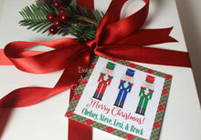 Load image into Gallery viewer, Christmas Nutcracker  Tags / Personalized Christmas Gift Tags / Christmas Gift Stickers / Toy Soldier / Nutcracker ballet / Plaid - DotsAndGingham
