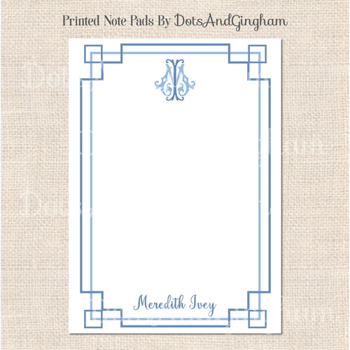 Greek Key Monogram Notepad - DotsAndGingham