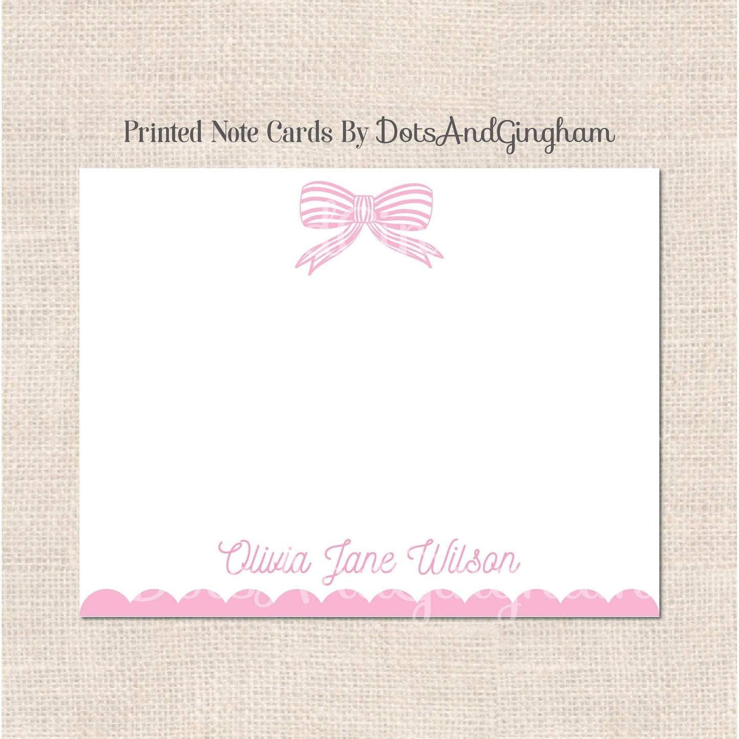 Striped Bow Note Cards - DotsAndGingham