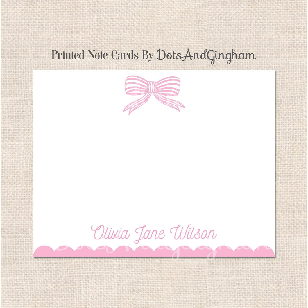 Striped Bow Note Cards - DotsAndGingham