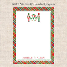 Load image into Gallery viewer, Personalized Christmas Monogram Notepad /Nutcracker Note Pad / Initials Notepad / Christmas Stationery / Grandmillenial - DotsAndGingham
