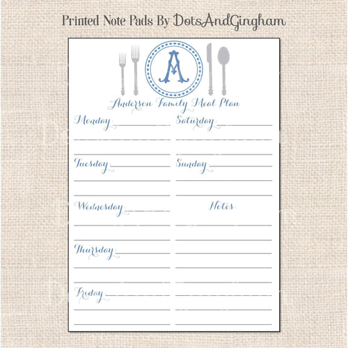 Meal Planning Notepad - DotsAndGingham