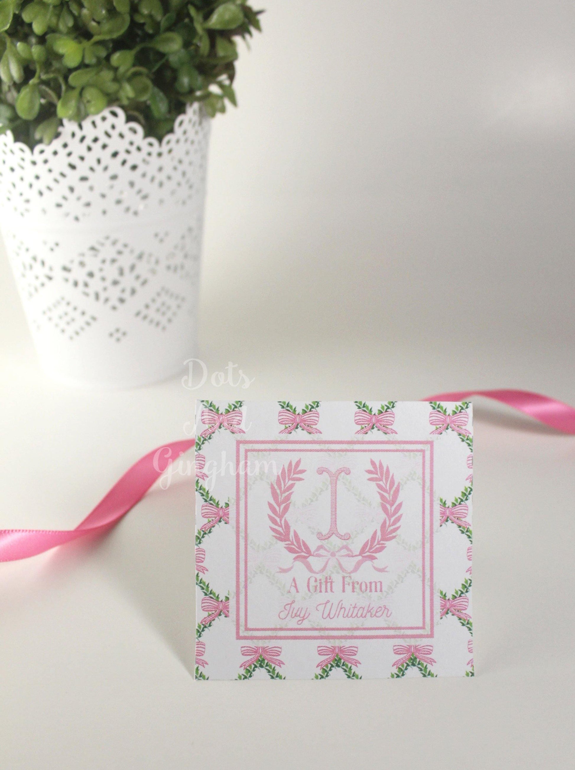 Boxwood Ivy Monogram Gift Tags or Stickers - DotsAndGingham