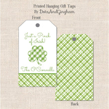 Load image into Gallery viewer, St Patricks Day Tags / Personalized Clover Gift Tags / St Patricks Day Gift Tags / Clover Enclosure Card / Luck of the Irish / Gift Wrap - DotsAndGingham
