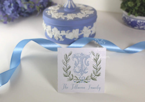 Olive Laurel Wreath Monogram Gift Tags or Stickers