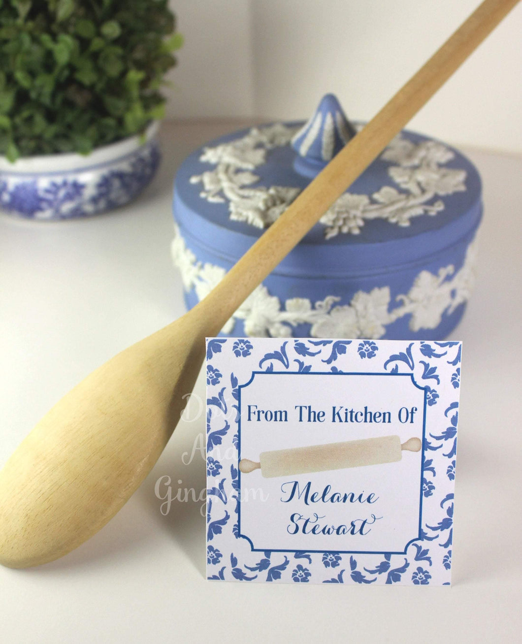Kitchen Rolling Pin Tags or Stickers - DotsAndGingham