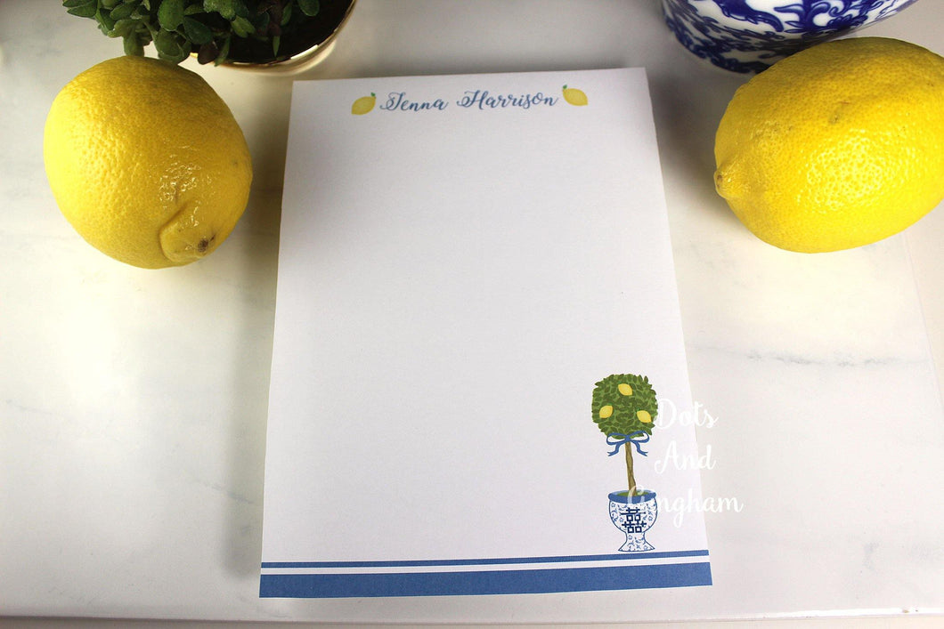 Lemon Topiary Notepad - DotsAndGingham