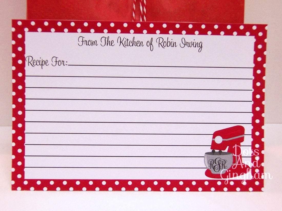 Kitchen Mixer Recipe Card - DotsAndGingham