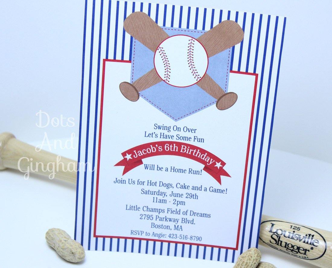 Baseball Birthday Invitation - DotsAndGingham