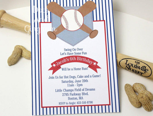 Baseball Birthday Invitation - DotsAndGingham